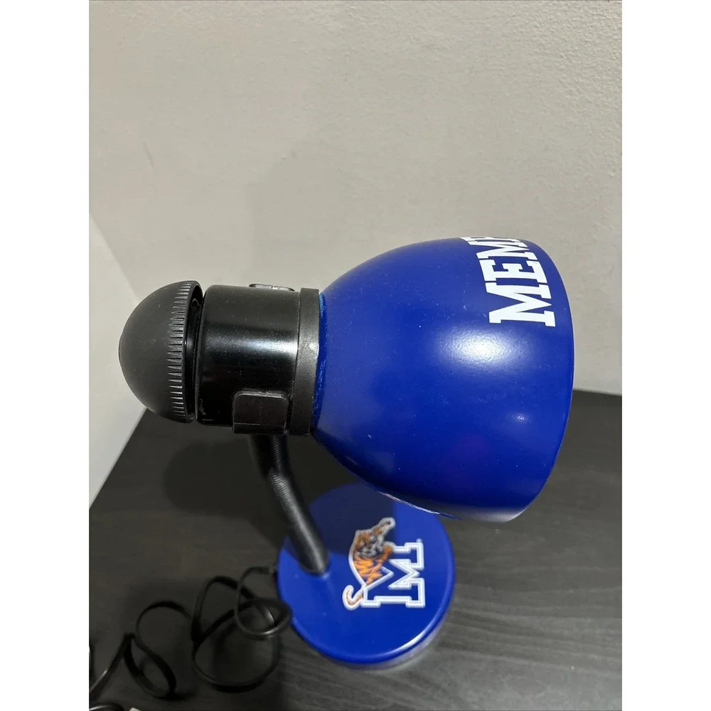 Vintage University Of Memphis Tigers Football Blue Adjustable Desk Table Lamp